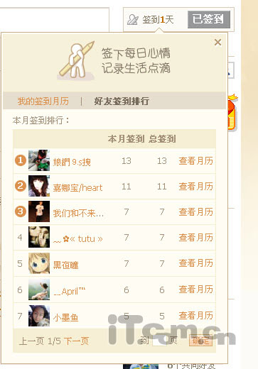 QQ空间签到功能全员开放